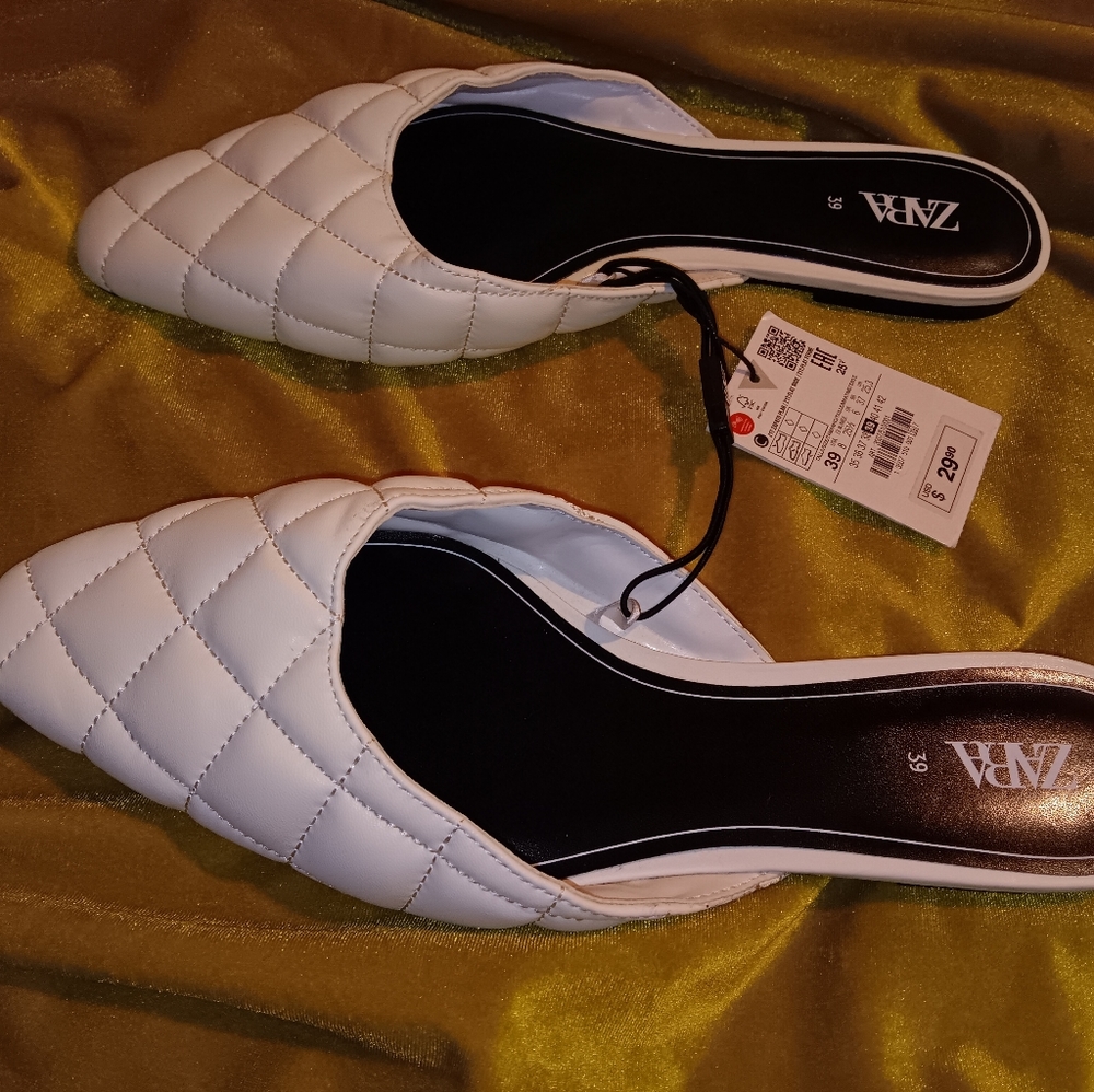 Zara Flat Shoe White NWT